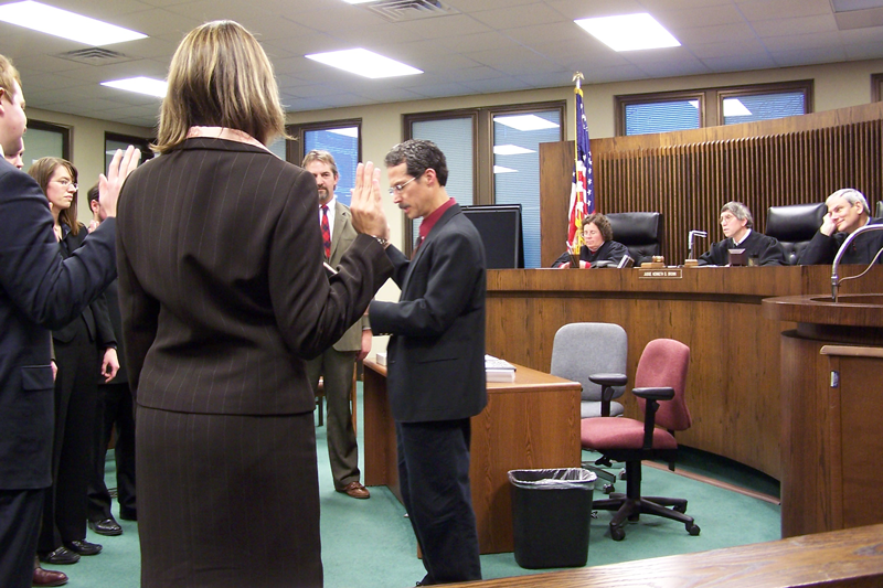 William Burd administering the oath