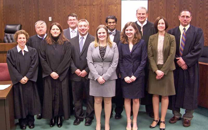 From Left, President Judge Nancy Butts, Judge Richard Gray, Judge Joy McCoy, Jonathan DeWald, Jason Weimann, Jessica Harlow, Neil Mahalingam, Kathryn Bellfy, Judge Dudley Anderson, Nicole Ippolito and Judge Marc Lovvechio.
