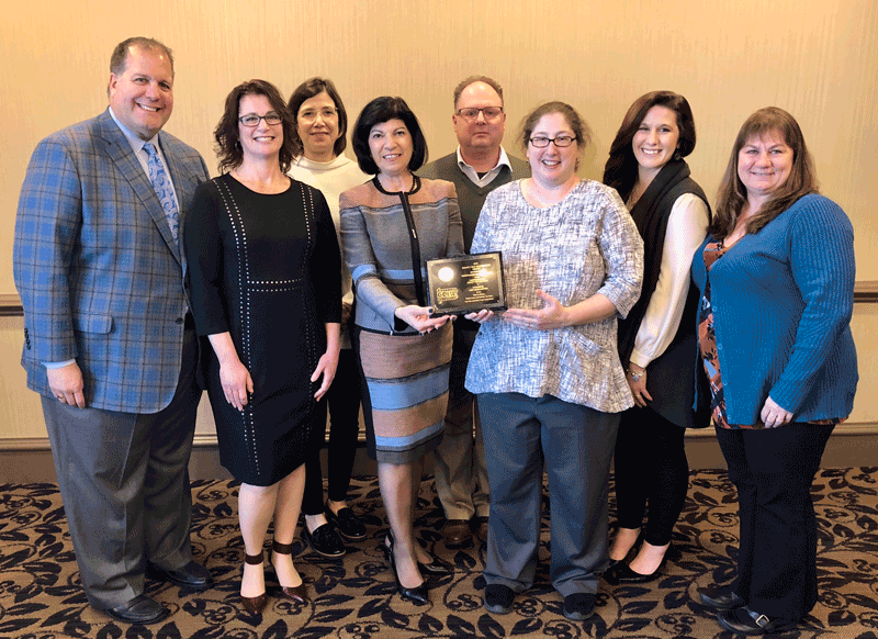 PBA President Anne N. John along with other PBA leaders presented the award to the Lycoming Law Association delegation, including Angela Lovecchio, Don Martino, Michele Frey, Taylor Mullholand and Rita Alexyn.