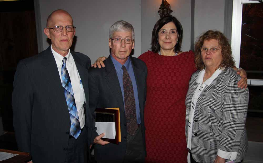 Steve Soracg accepting the Wood award for Kristine Waltz