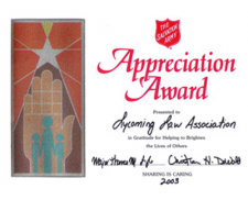 Salvation Army Bell Ringer Award 1999